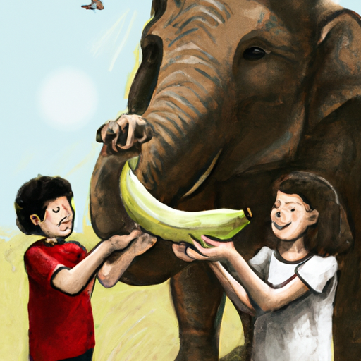 הילדים שלנו מאכילים בננות לפילים במקלט