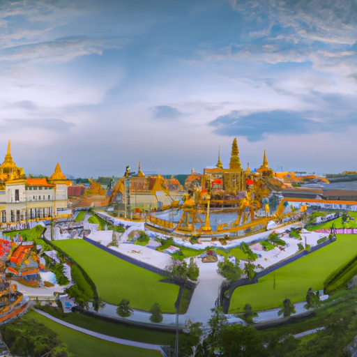 נוף פנורמי של הארמון הגדול בבנגקוק